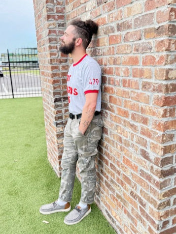 479-Gray & Red ArkansUS Relaxed-Fit T-Shirt