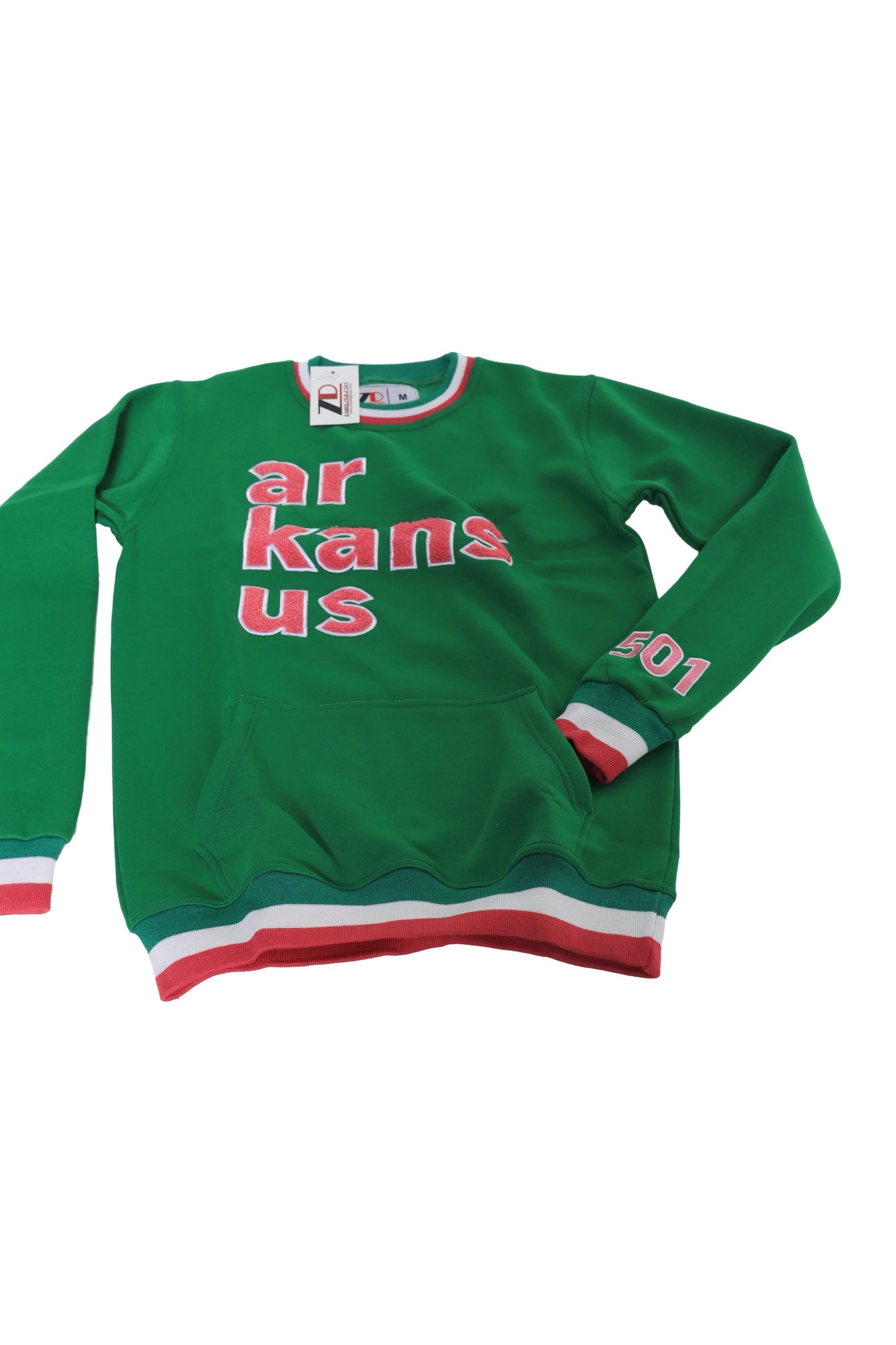 501-Kelly Green & Pink ArkansUS Sweatshirt
