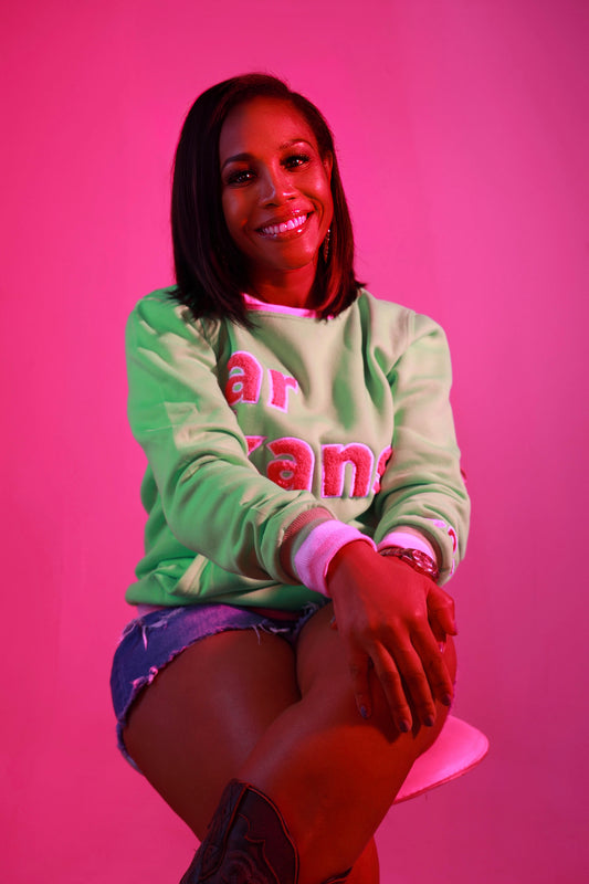 501-Electric Green & Soft Pink ArkansUS Sweatshirt