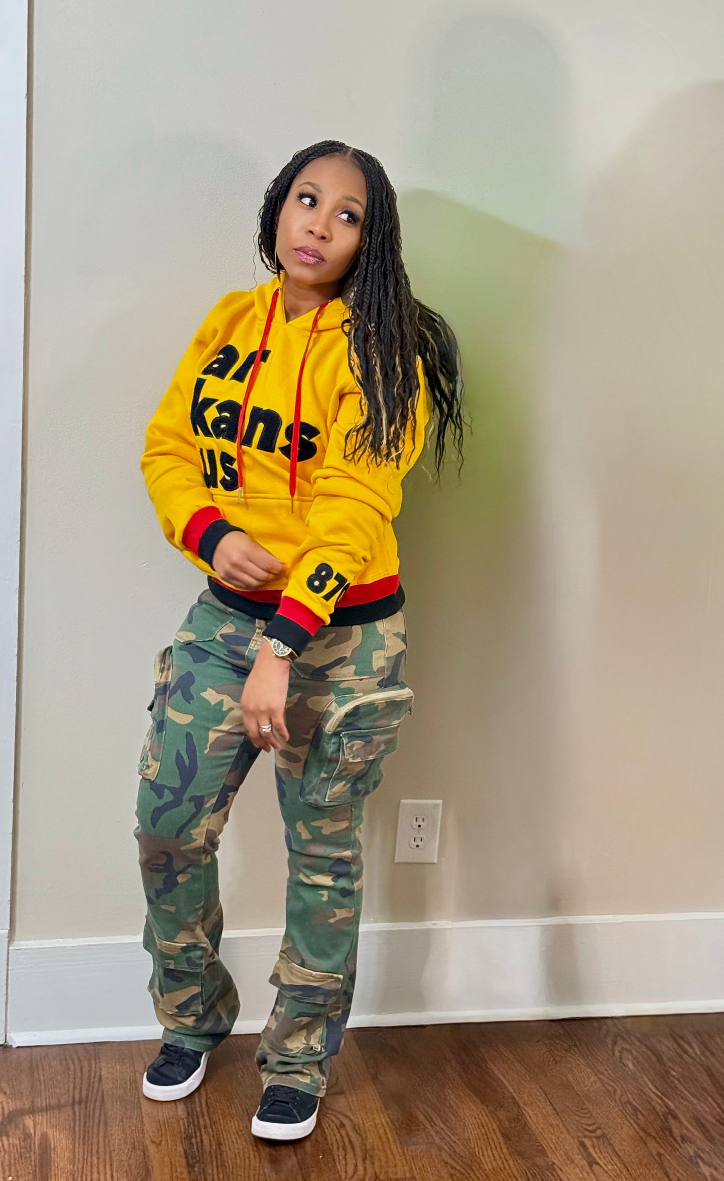 870-Yellow Gold & Black ArkansUS Hoodie