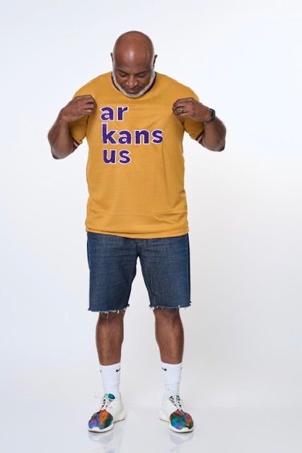 501-Gold & Purple -ArkansUS Relaxed-Fit T-Shirt