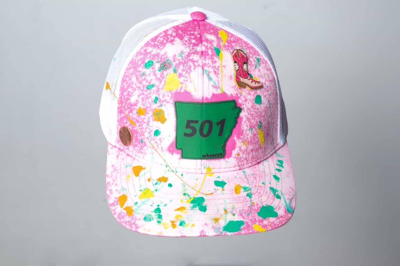 501 arkansUS Customized Pink & Green- State Patch-Mesh Baseball Cap