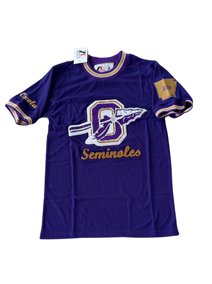 Osceola Seminoles - Purple & Gold & White- ArkansUS Crewneck T-SHIRT with-870 State Patch