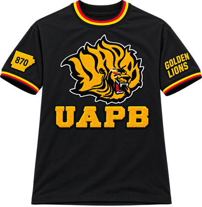 UAPB- Black Golden Lions Crewneck Ringer style T-SHIRT