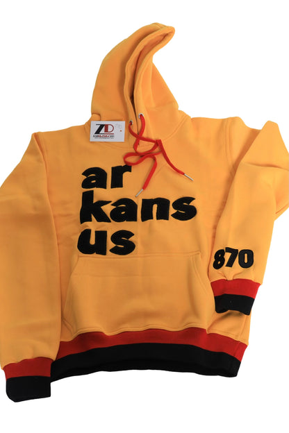870-Yellow Gold & Black ArkansUS Hoodie