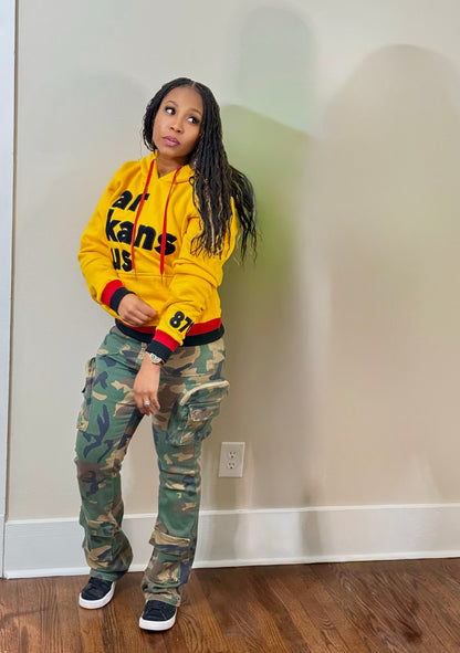 870-Yellow Gold & Black ArkansUS Hoodie