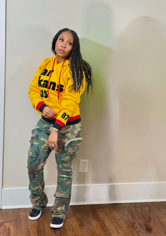 870-Yellow Gold & Black ArkansUS Hoodie