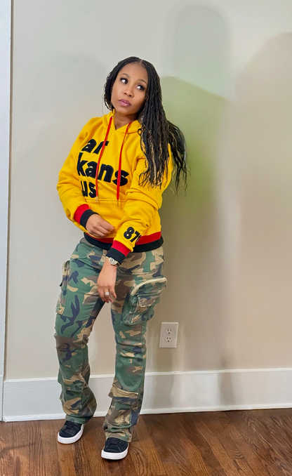 870-Yellow Gold & Black ArkansUS Hoodie