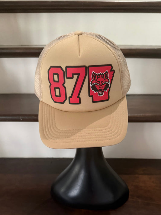 870 Red Wolf -Beige FoamTrucker Hat
