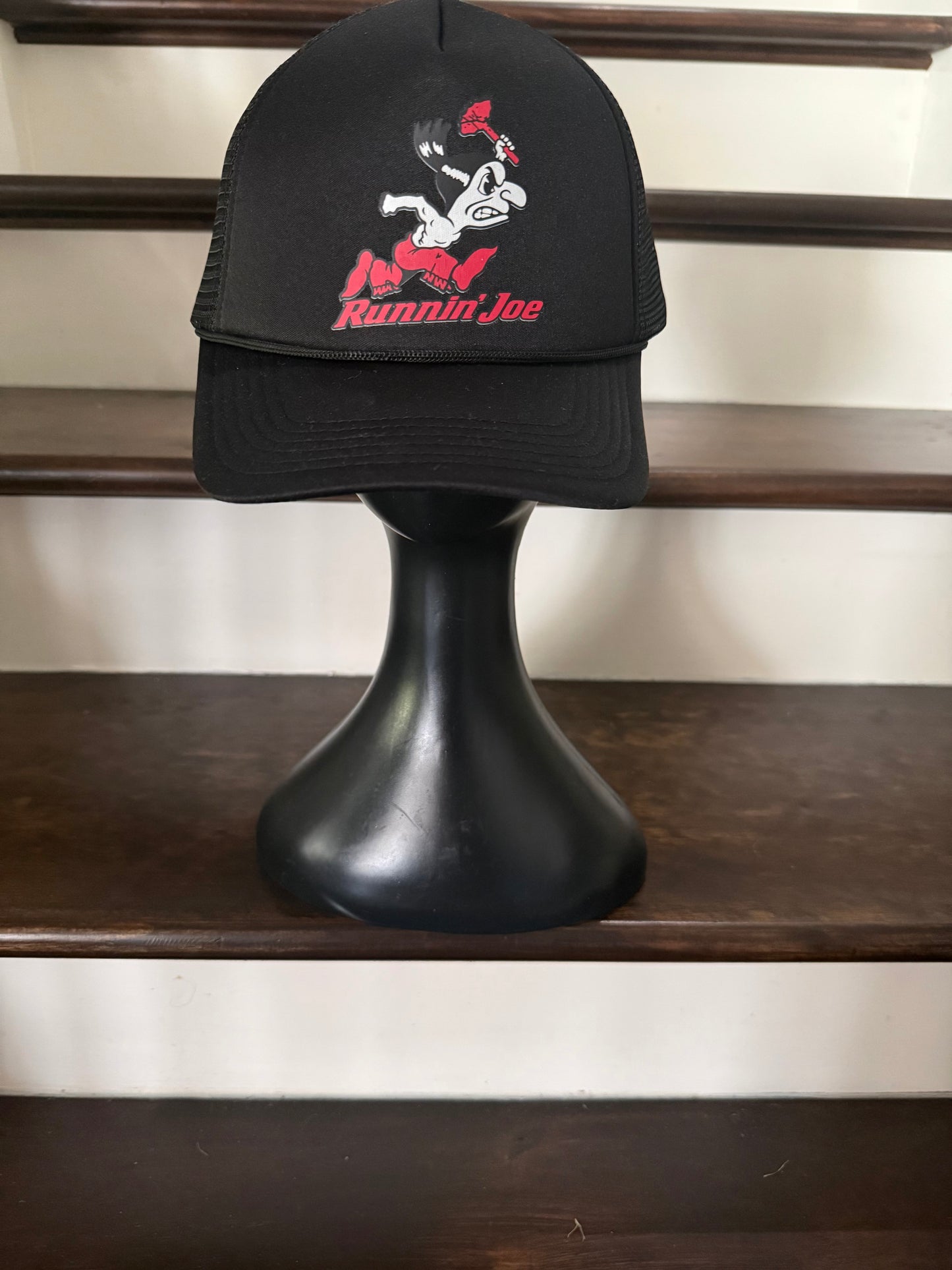 RETRO- Runnin Joe -Red White & Black FoamTruckerHat (Copy)