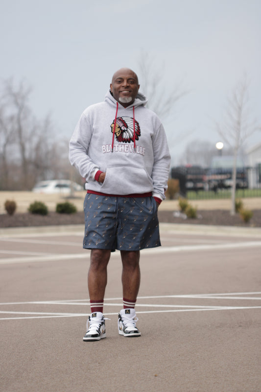 BLYTHEVILLE Chickasaws Mascot embroidered Gray Hoodie