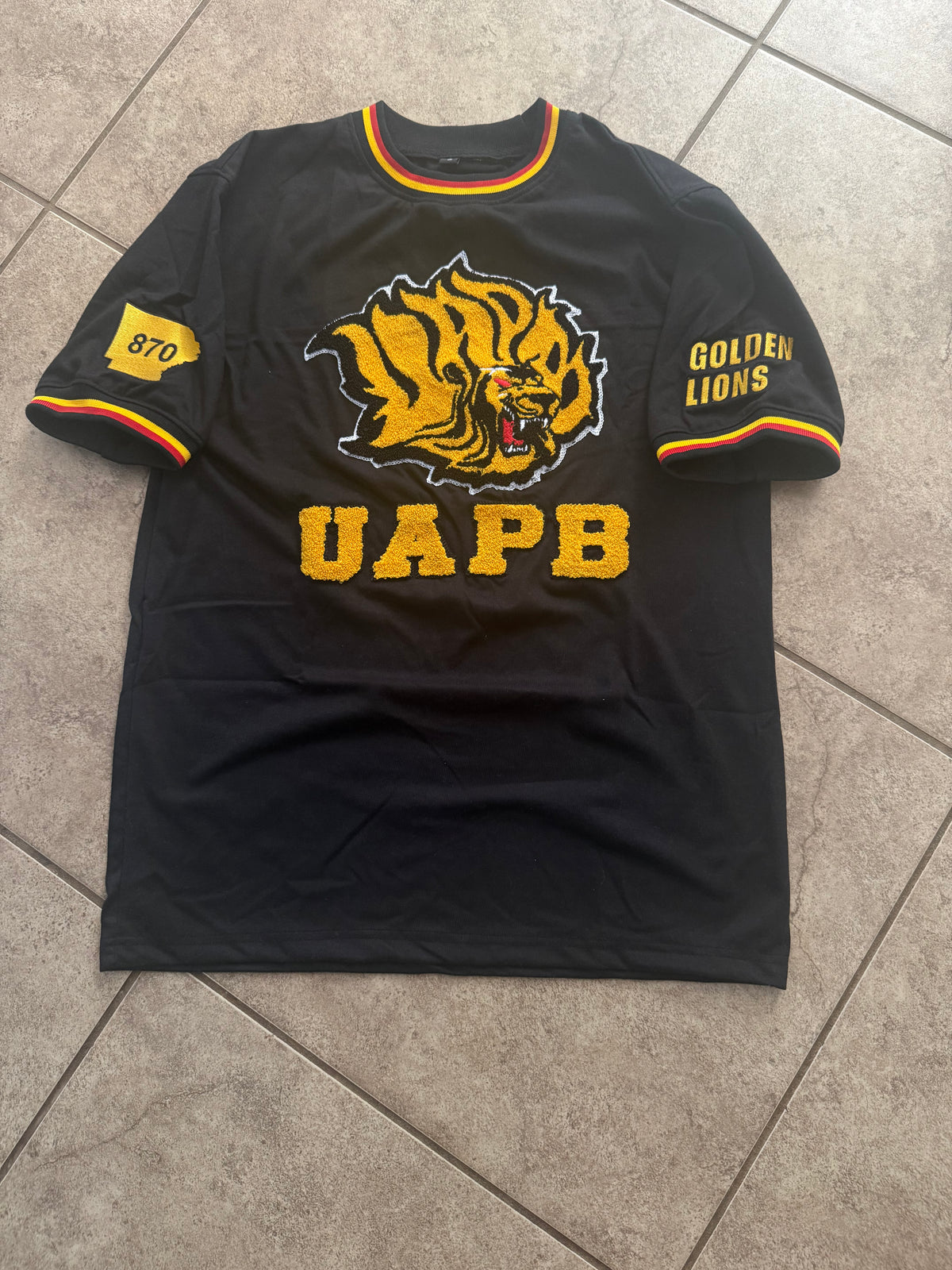 UAPB- Black Golden Lions Crewneck Ringer style T-SHIRT