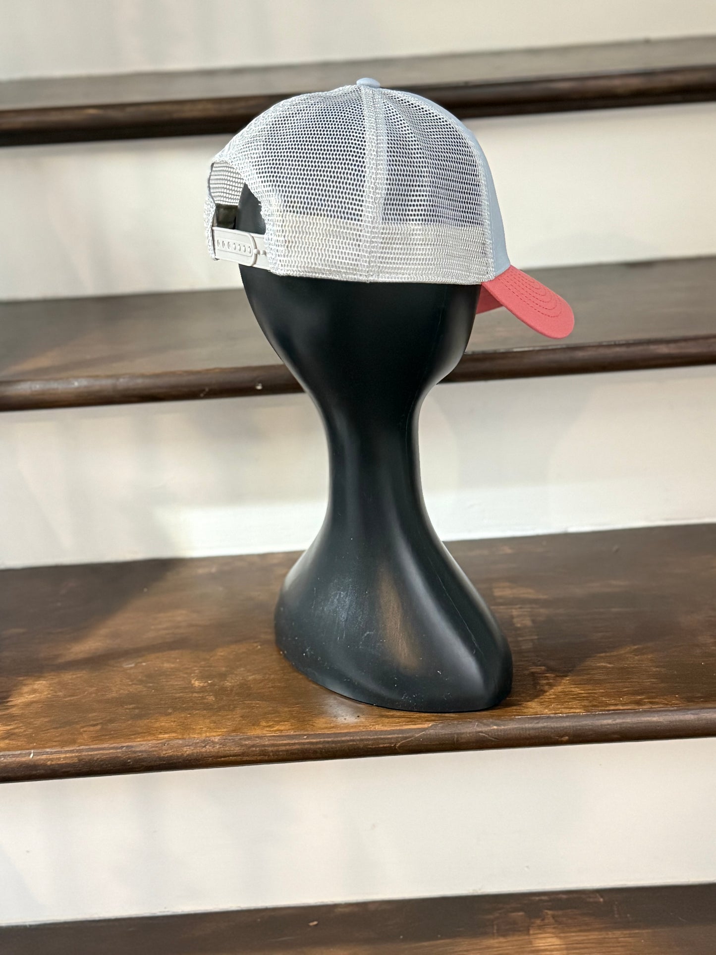 ALL of arkansUS Customized Light Pink & Blue with Camo State Patch-Mesh Trucker Hat